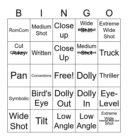 Media and Information Languages Genre, Codes and Conventions Bingo Card