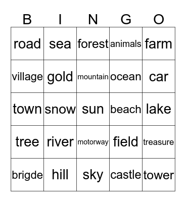 Landscape Bingo Card