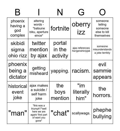 funky town vc Bingo Card