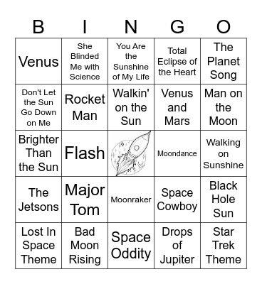 Fly Me To the Moon Bingo Card
