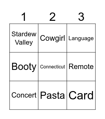 MYINF Bingo Card