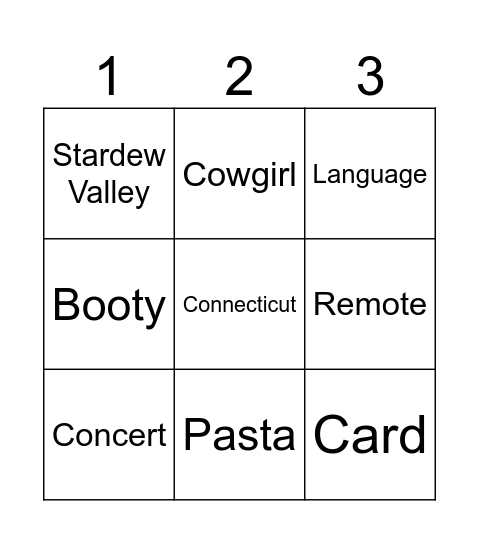 MYINF Bingo Card