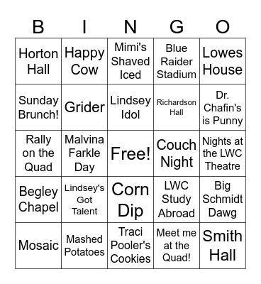 LWC BINGO Card