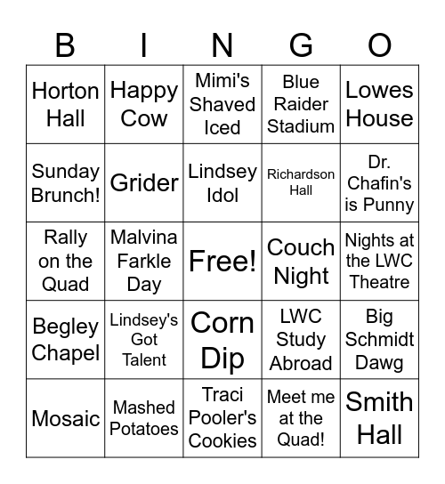 LWC BINGO Card