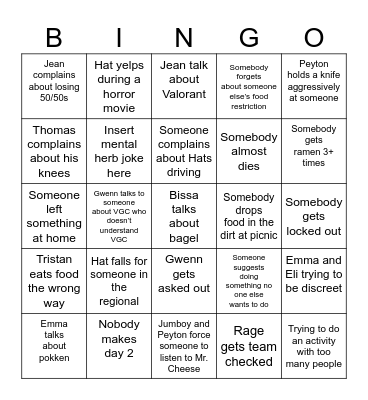 Orlando Bingo Card
