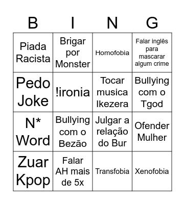 Artigo 140 - Lan House Edition Bingo Card