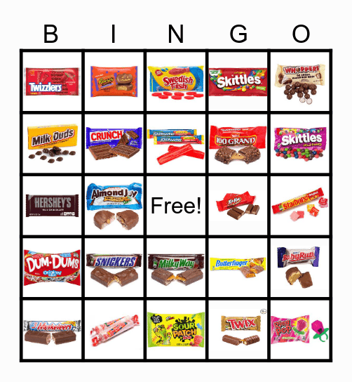 Halloween Candy Bingo Card