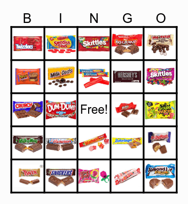 Halloween Candy Bingo Card