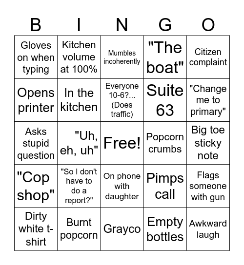 Keyock-ism Bingo! Bingo Card