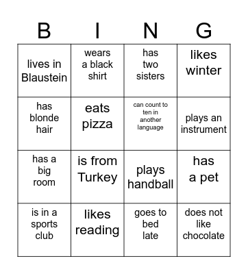Find someone who Bingo Card