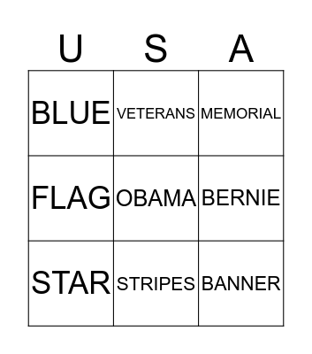 AMERICA Bingo Card