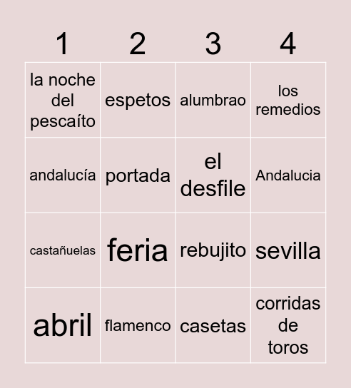 Feria de Abril Bingo Card