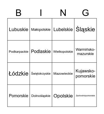 Województwa 2024 Bingo Card