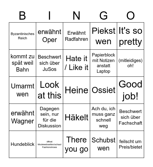 Konningo Bingo Card