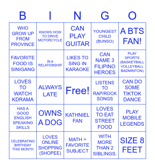 MONSTAKOYAKI HUMAN BINGO Card