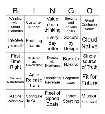 DCS Townhall Bingo Card Bingo Card