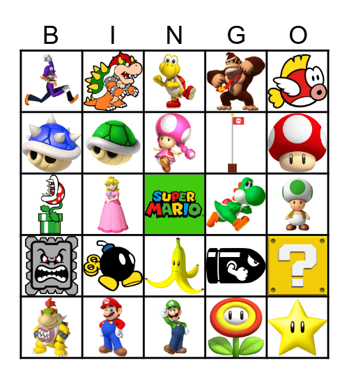 SUPER MARIO Bingo Card