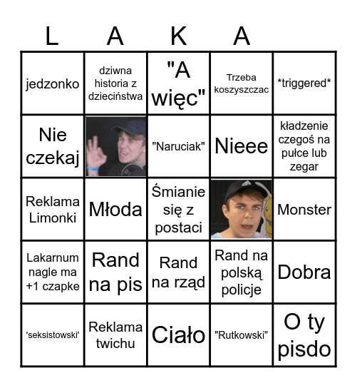 Lakarnumowe Bingo Card