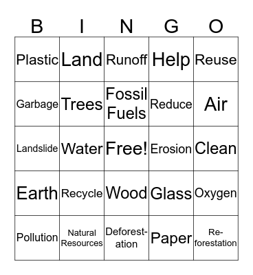 Protecting Our Earth Bingo Card