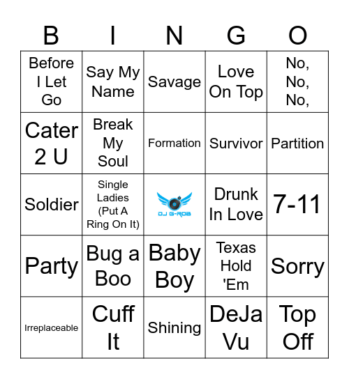 Beyonce's Destiny Bingo Card