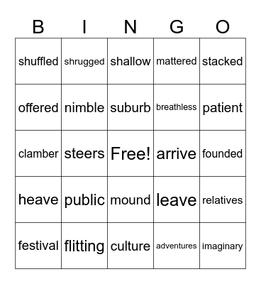 2nd Mod 10-2 and 3 Bingo Card