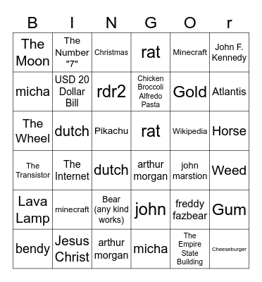 Infinite Craft Bingo Card