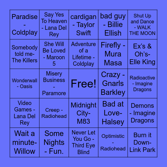 Alternative Bingo Card