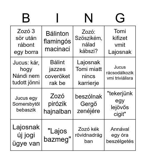 SOMOGYSZENTPÁL Bingo Card