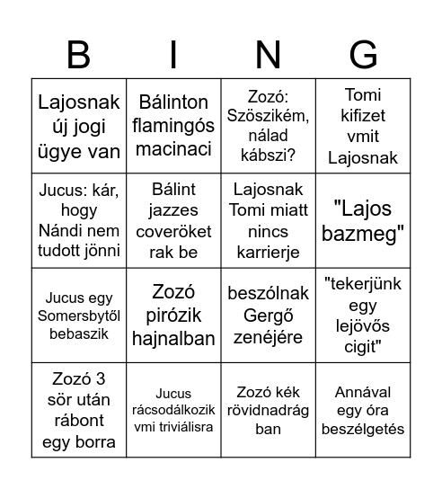 SOMOGYSZENTPÁL Bingo Card