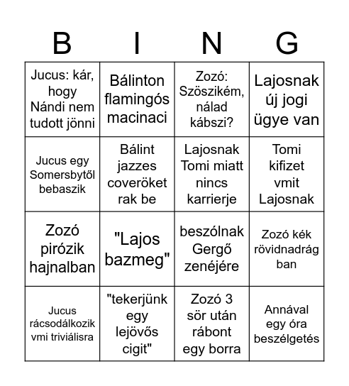 SOMOGYSZENTPÁL Bingo Card