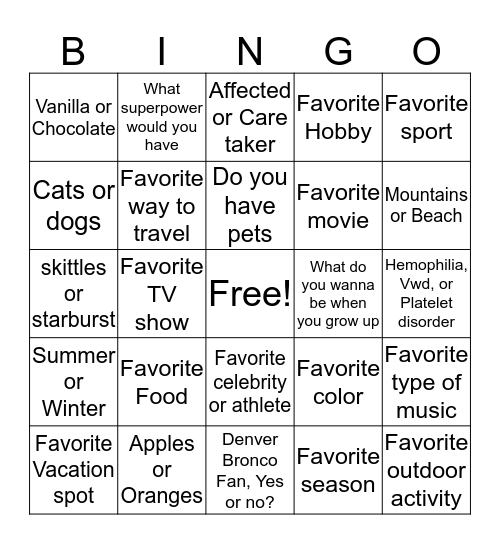 2016 Family Camp  Bingo Card
