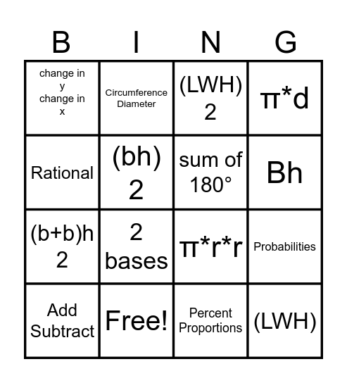 Reference Material Bingo Card