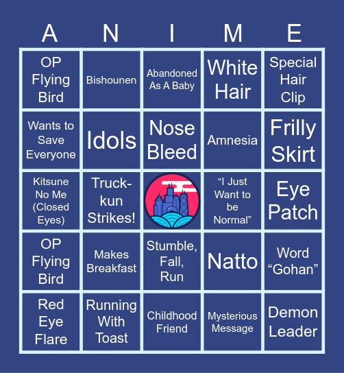 Spring Anime Tropes Bingo Card