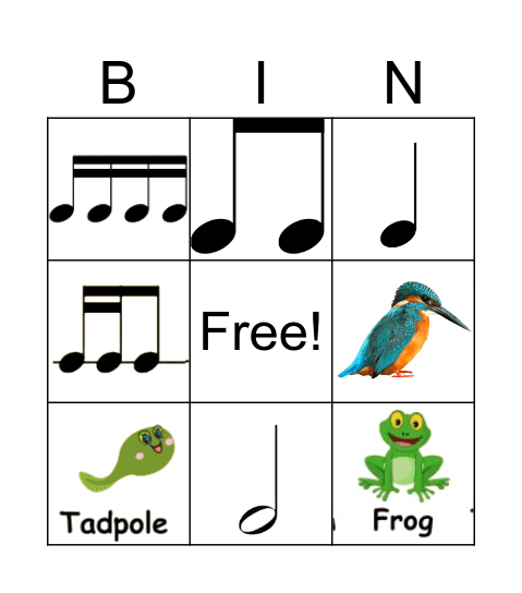 Animal Rhythms! Bingo Card