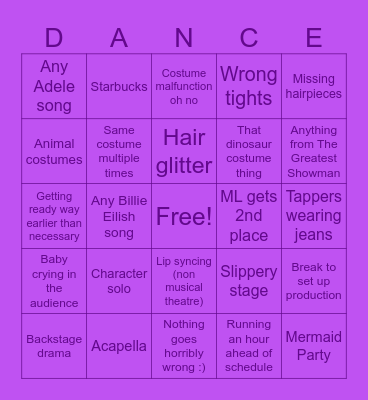 Competition Bingo Card