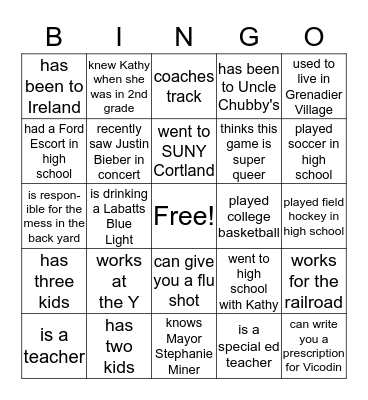 Find Someone Who... Bingo Card