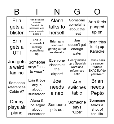 The Loud Family BINGO Card