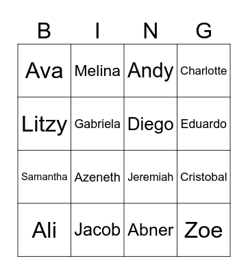 Fun Friday #1 Bingo Card