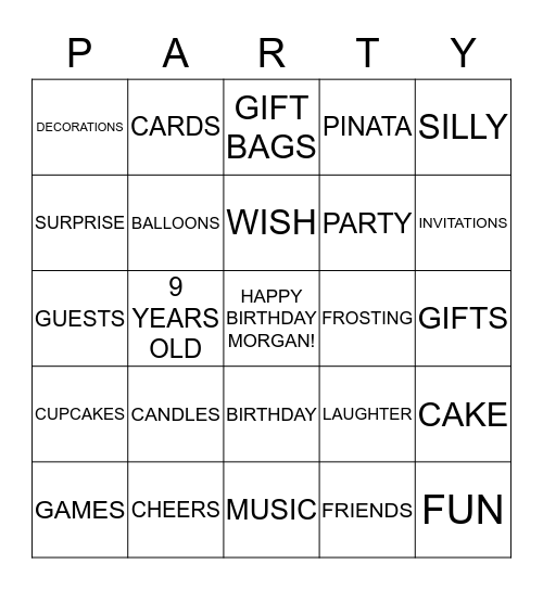 PARTY BINGO Card