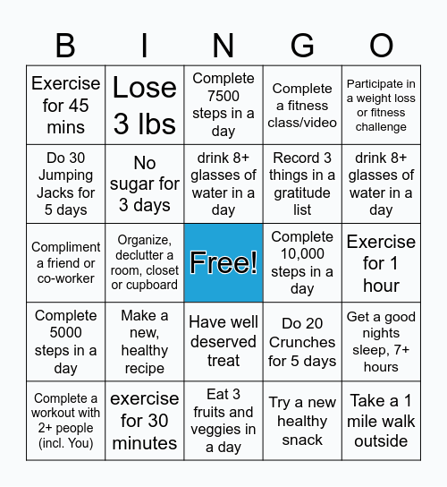 BLC Part 2 Bingo Challenge Bingo Card