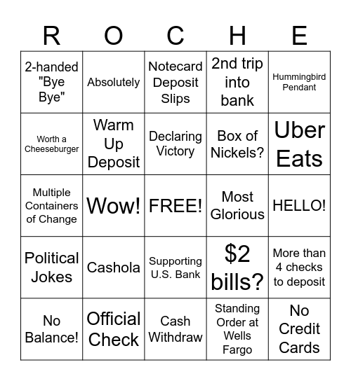 ROCHE BINGO Card