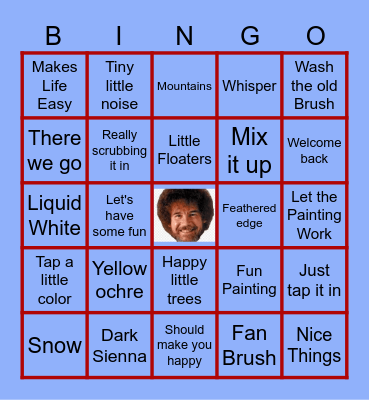 Bob Ross Bingo Card