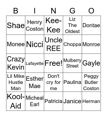 #CostonStrong  Bingo Card