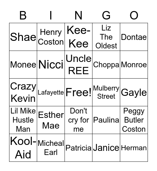 #CostonStrong  Bingo Card