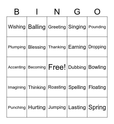 -ING BINGO Card
