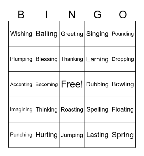 -ING BINGO Card