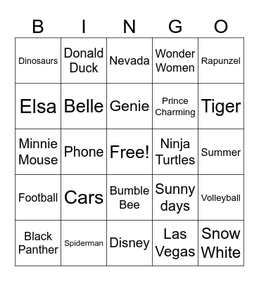 Dreamers Bingo Card