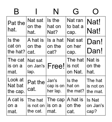 PAF I CAN Bingo Card