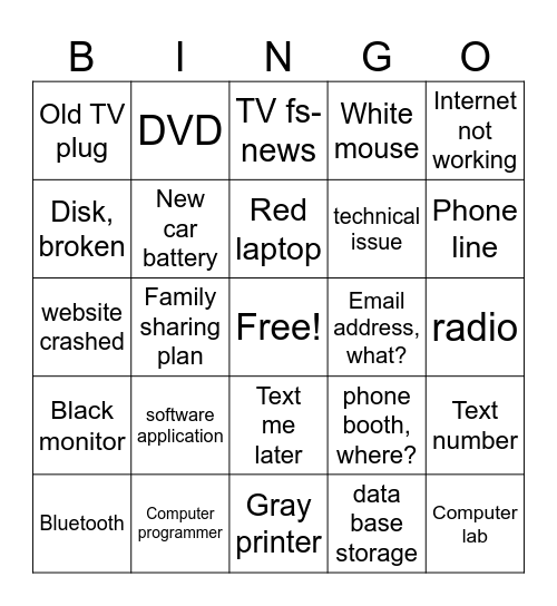 ASL Vocabulary Review Bingo Card