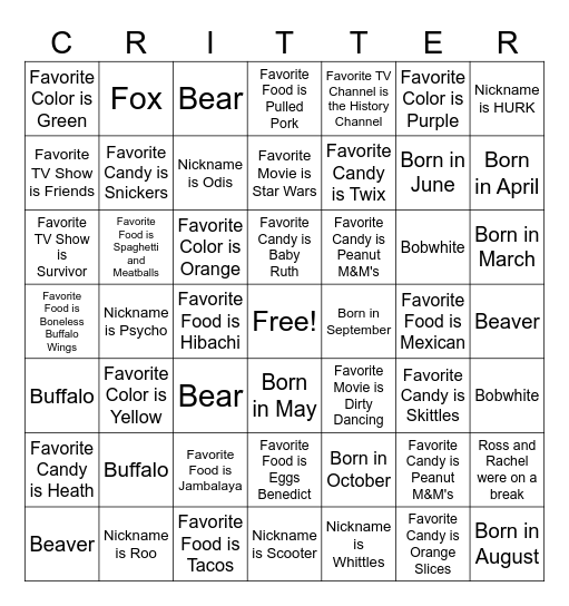 Fall Woodbadge Bingo Card